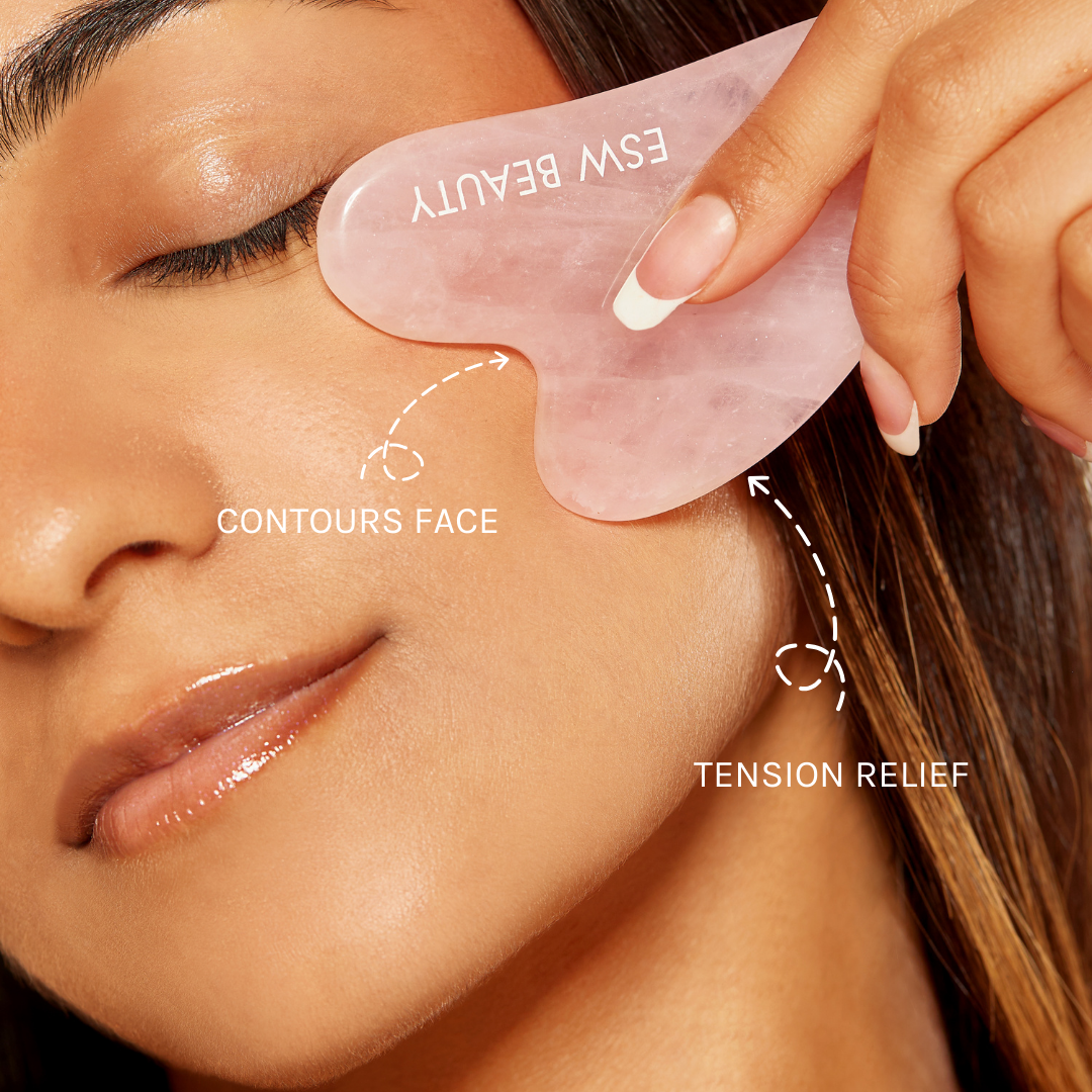 Hibiscus White Tea Rose Quartz Gua Sha